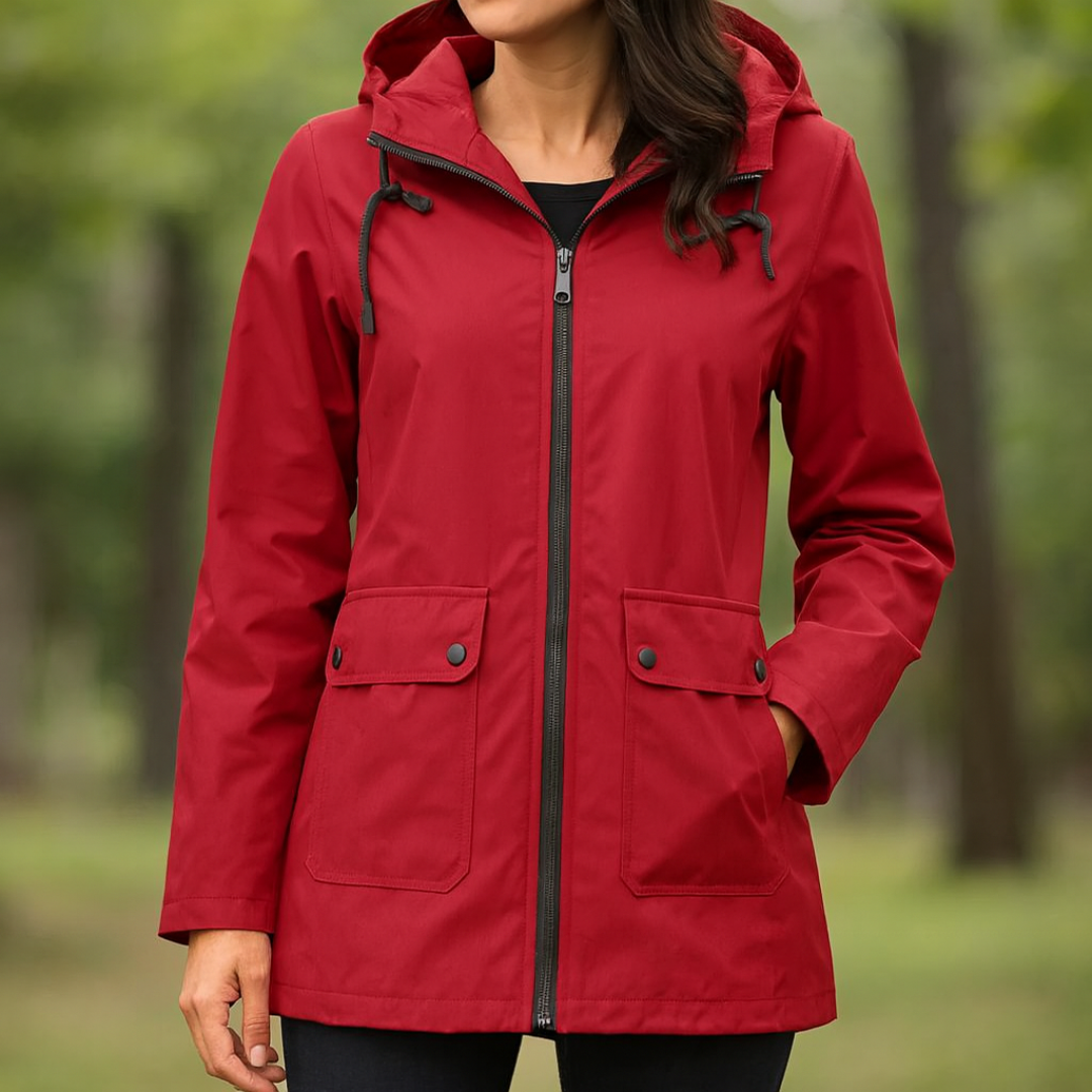 Regenjacke Damen Kurz - Übergangsjacke mit Kapuze, 6 Farben