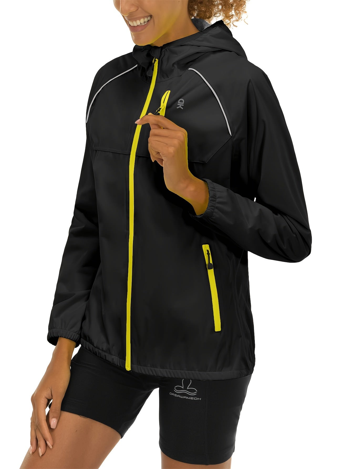 Fahrradjacke Damen - Ultraleichte Regenjacke mit Kapuze, Packbar