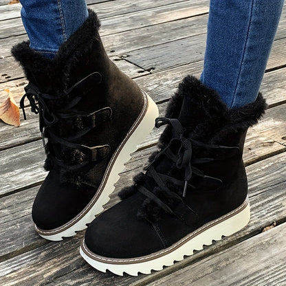 Winterstiefel Damen - Plateau - mit Schnürung
