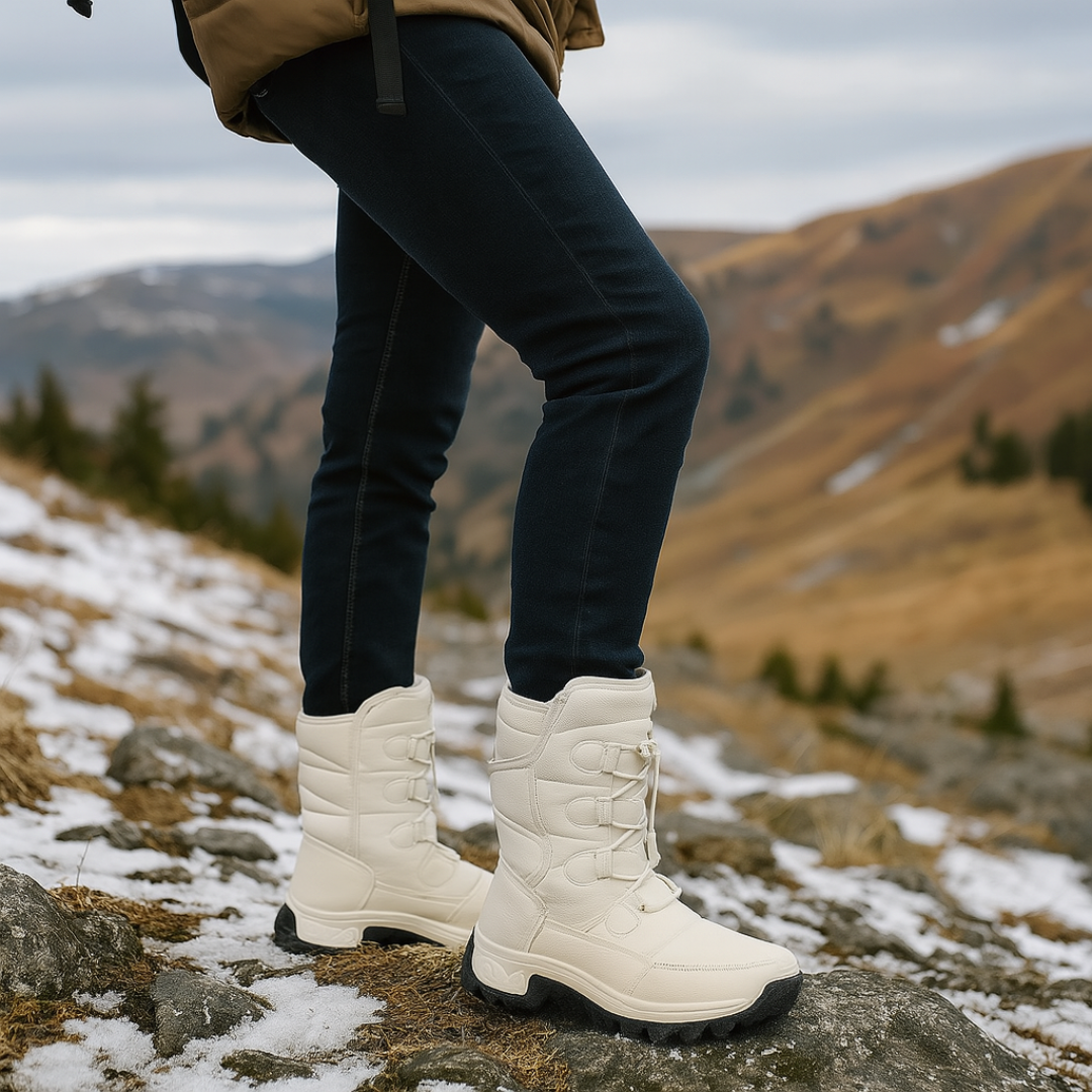 Winterstiefel Damen Wasserdicht mit Warmfutter Plateausohle