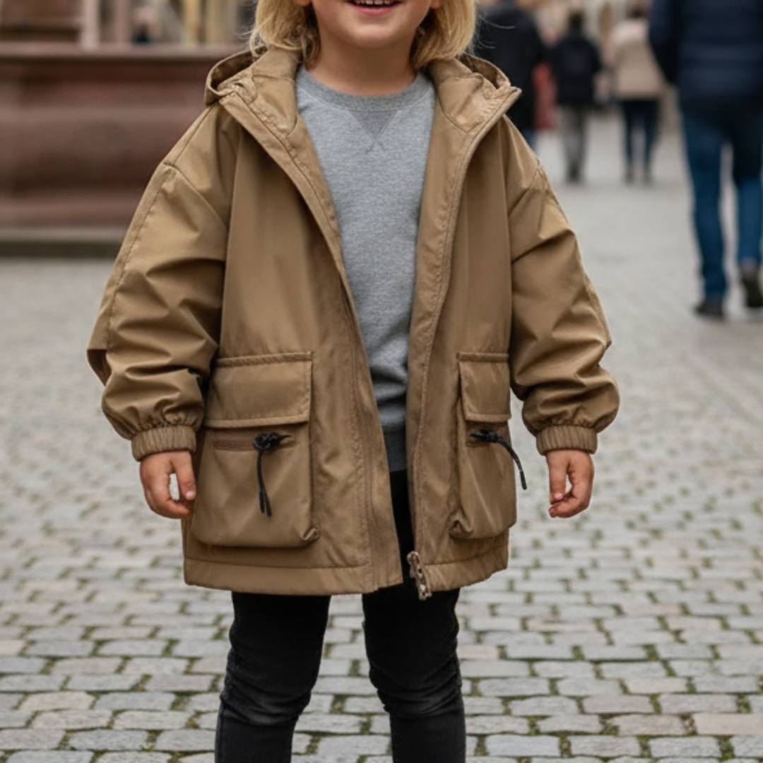 Regenjacke Kinder - wasserdicht mit Kapuze - Übergangsjacke Jungen