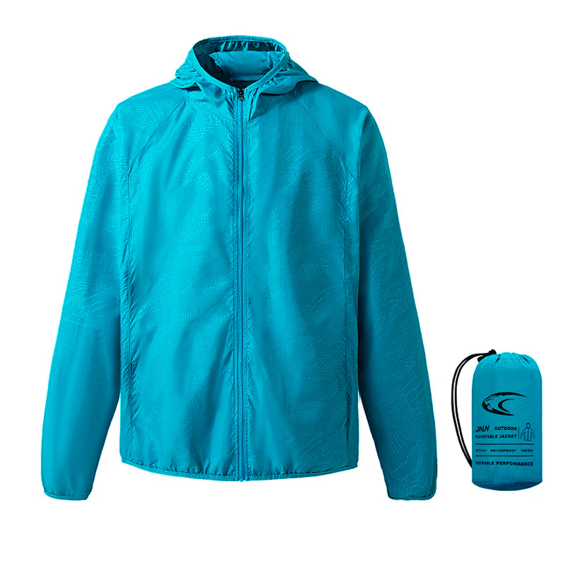 Übergangsjacke Herren - Wasserabweisender Windbreaker - Faltbar mit Packbeutel