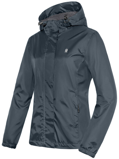 Regenjacke Damen Wasserdicht - Übergangsjacke mit Kapuze, Atmungsaktiv