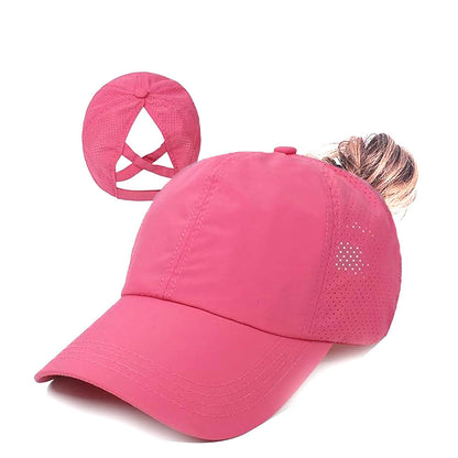 Damen-Pferdeschwanz-Cap - Verstellbar - Mesh-Baseballcap