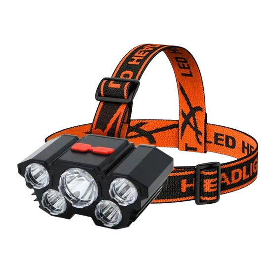 LED Stirnlampe USB - 5 LEDs, 4 Leuchtmodi & SOS - Spritzwasserfest