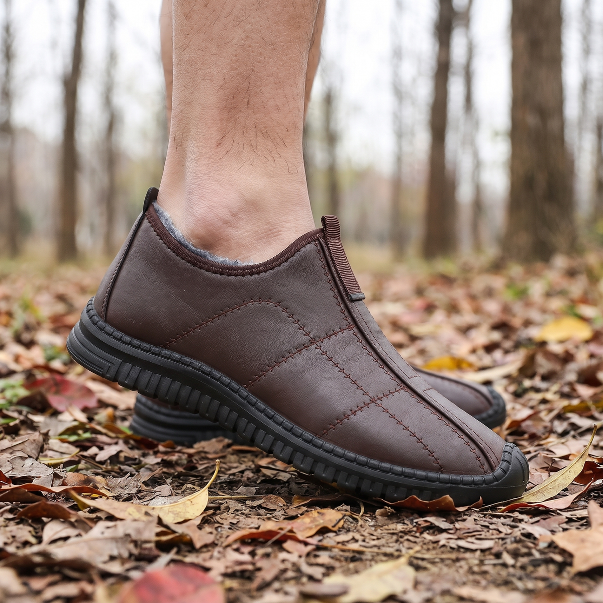 Hausschuh-Boot Herren koffiebraun