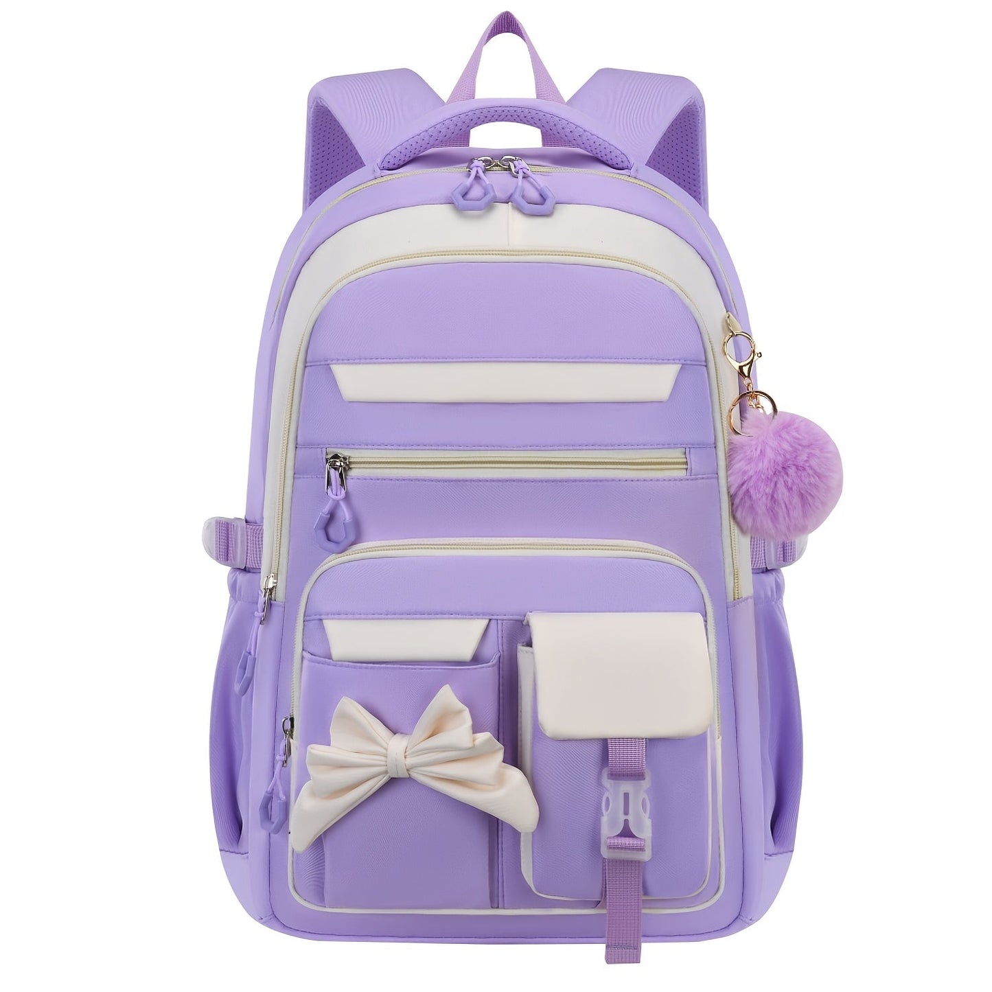Schulrucksack für Mädchen - mit Schleife - für Laptop 15,6"