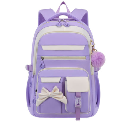 Schulrucksack für Mädchen - mit Schleife - für Laptop 15,6"