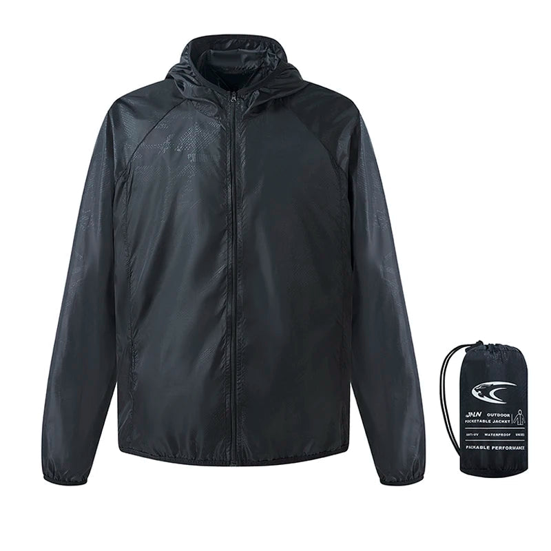 Übergangsjacke Herren - Wasserabweisender Windbreaker - Faltbar mit Packbeutel