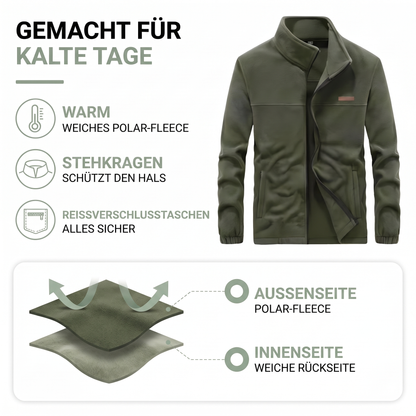 Fleecejacke Herren - Stehkragen - warme Outdoor-Jacke