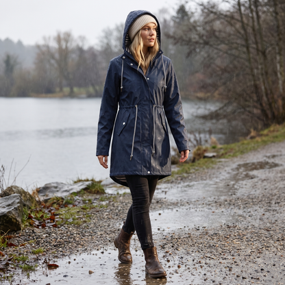Regenmantel Damen Lang - Lifestyle im Regen