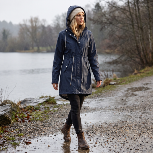 Regenmantel Damen Lang - Lifestyle im Regen