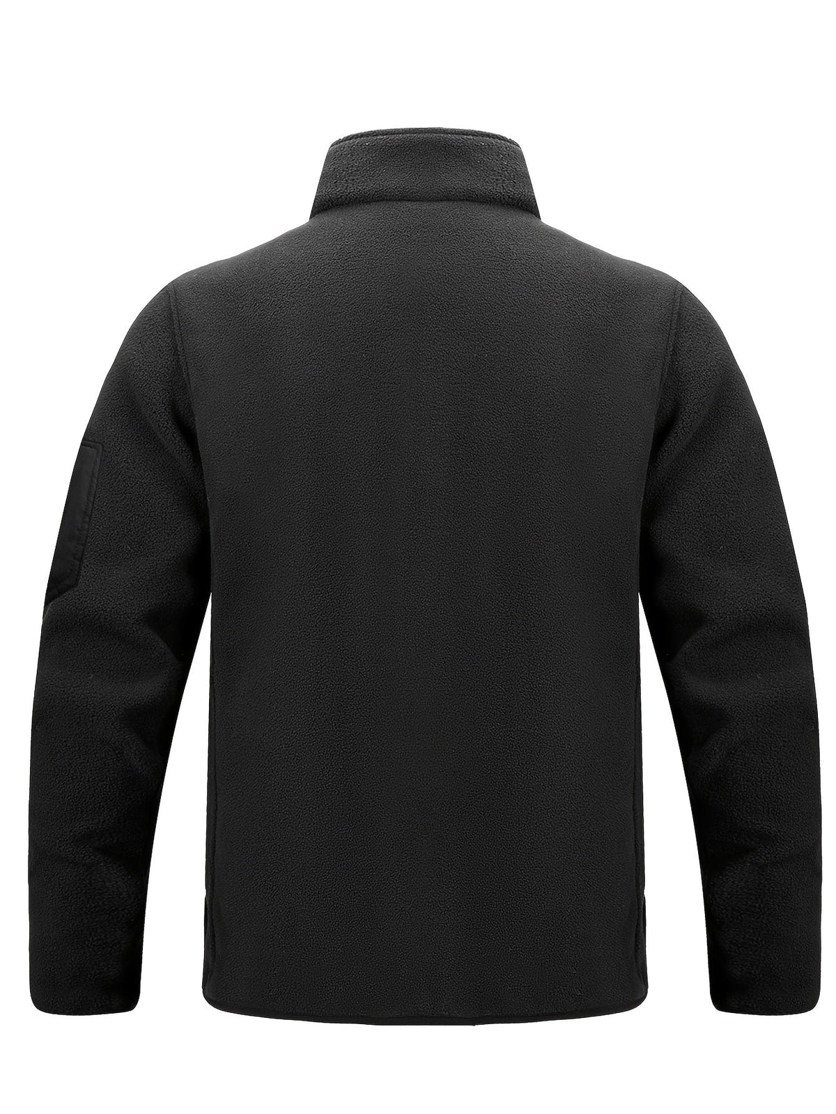 Schwarze Fleecejacke von hinten