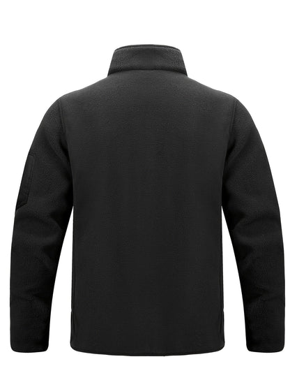 Schwarze Fleecejacke von hinten