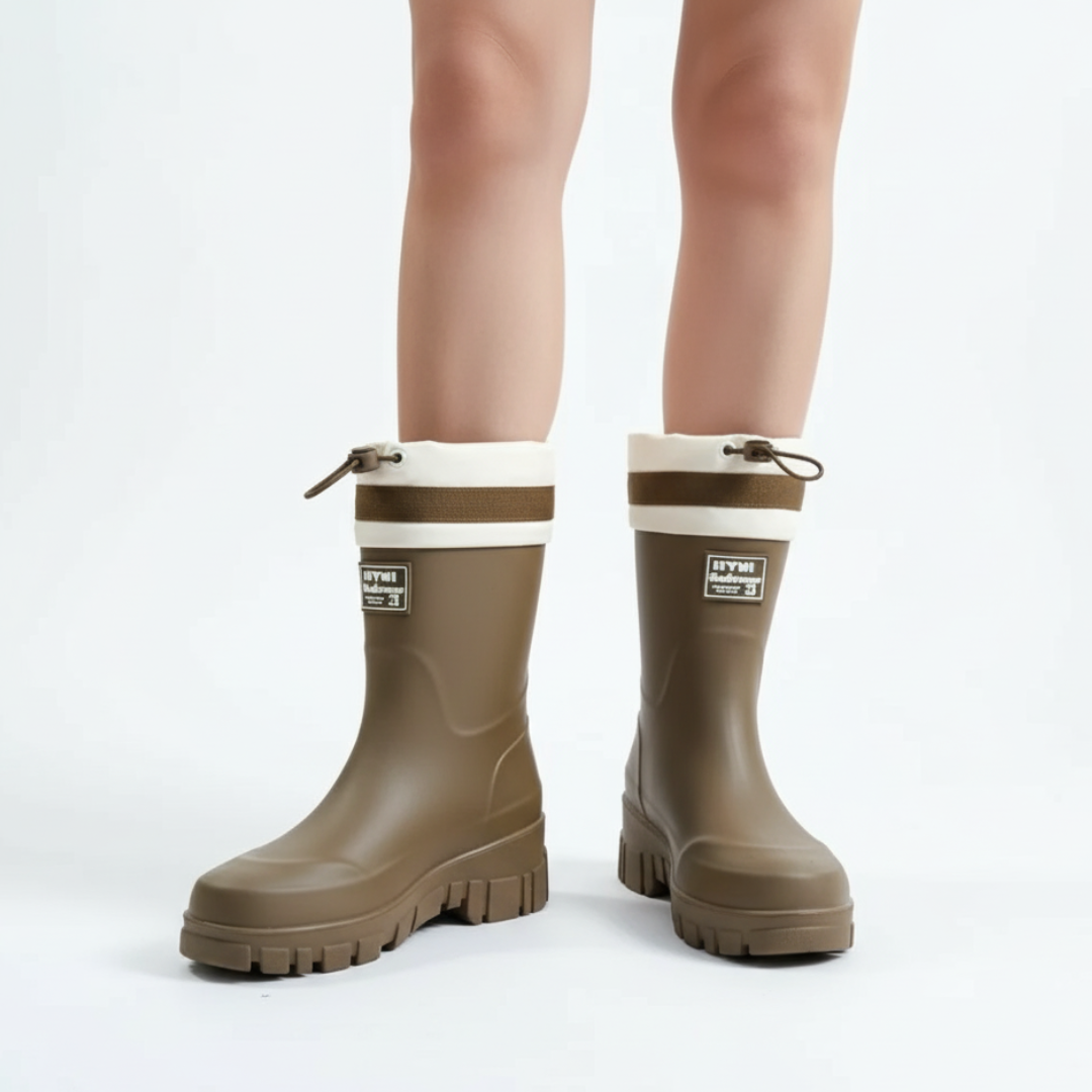 Gummistiefel Damen halbhoch - Plateausohle - wasserdicht