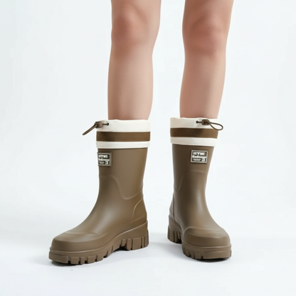 Gummistiefel Damen halbhoch - Plateausohle - wasserdicht