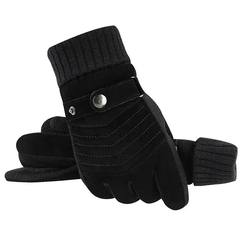 Winterhandschuhe Herren in Schwarz als Paar von oben