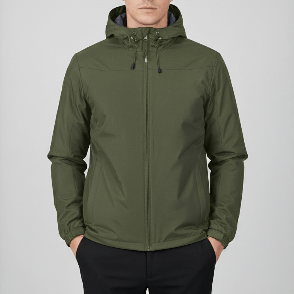 Wasserdichte Regenjacke für Herren und Damen mit verstellbarer Kapuze – Ansicht 6