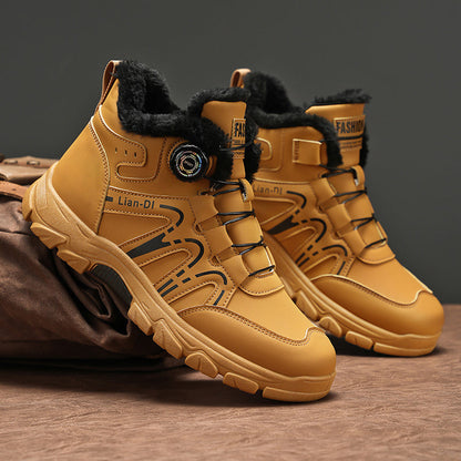 Khaki Sneaker-Boots mit dickem Plüschkragen, Detailansicht