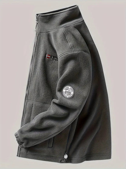 Fleecejacke Herren - Thermo-Futter - Stehkragen mit Reißverschluss