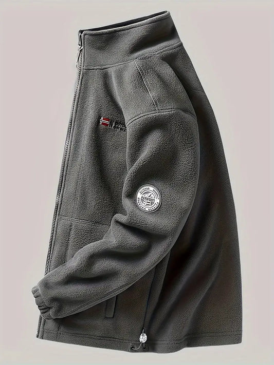 Fleecejacke Herren - Thermo-Futter - Stehkragen mit Reißverschluss