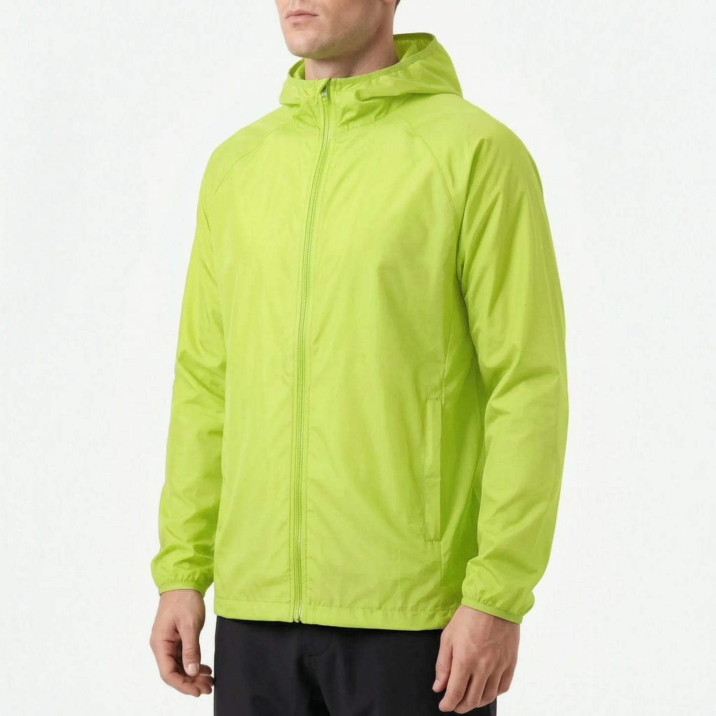 Leichte packbare Windjacke mit Kapuze, unisex, wind- und wasserabweisend – Ansicht 6