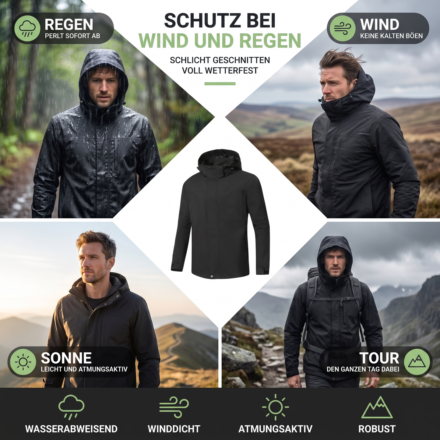 Übergangsjacke Herren - Schutz bei jedem Wetter