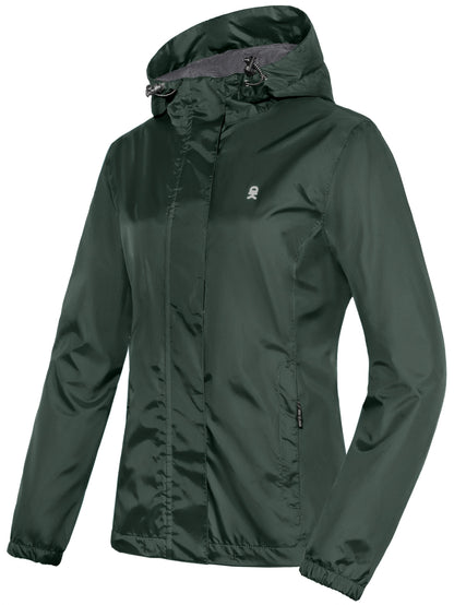 Regenjacke Damen Wasserdicht - Übergangsjacke mit Kapuze, Atmungsaktiv