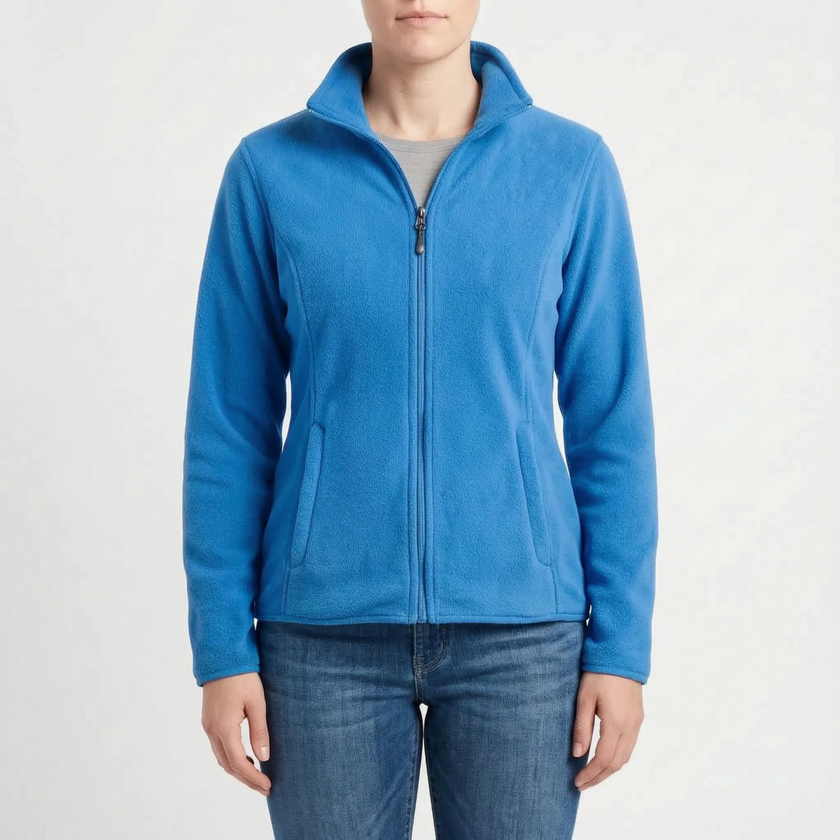 Damen-Fleecejacke in Blau von vorne
