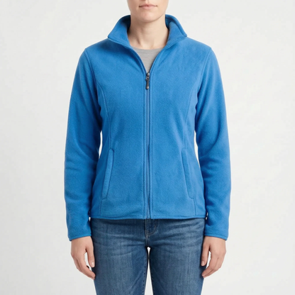 Damen-Fleecejacke in Blau von vorne