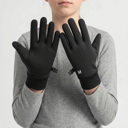 Kinderhandschuhe für den Winter mit Touchscreen-Fingern und Silikonnoppen an der Handfläche – Ansicht 6