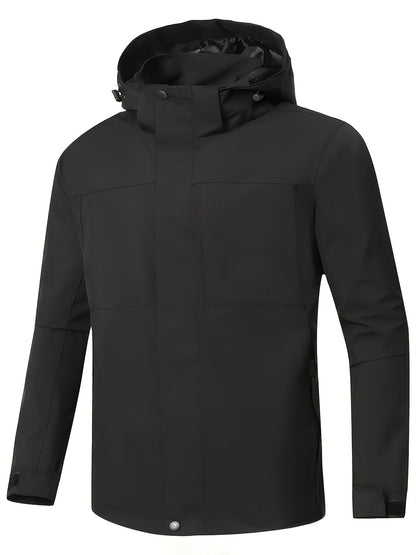Übergangsjacke Herren - Leichte Regenjacke mit Kapuze, Wasserabweisend