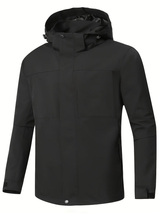 Übergangsjacke Herren - Leichte Regenjacke mit Kapuze, Wasserabweisend