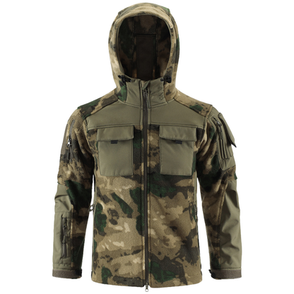 Fleecejacke Herren - Taktisch mit Kapuze - Camouflage & Uni