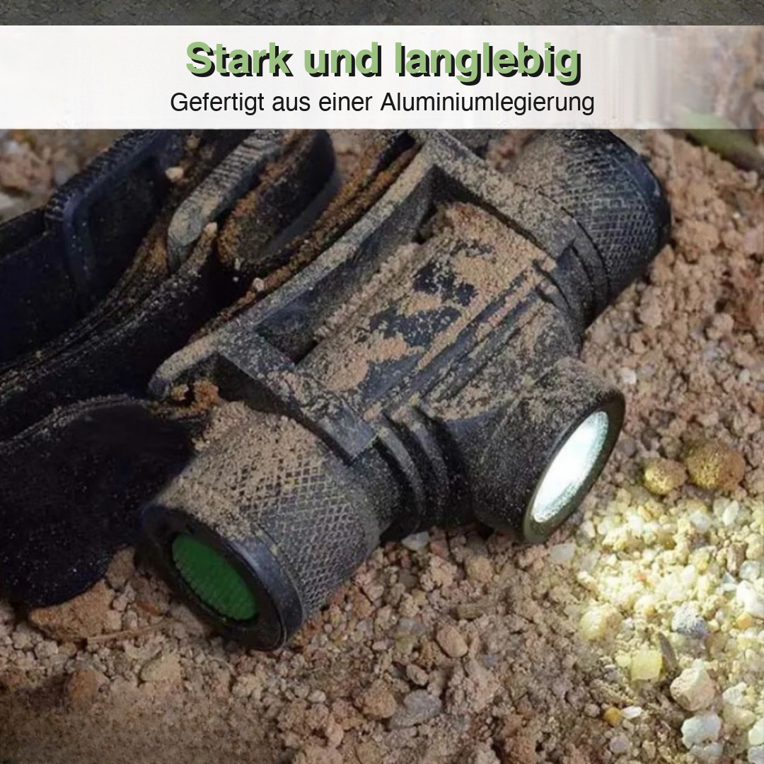 Stirnlampe LED - Ultrahell - Lange Akkulaufzeit