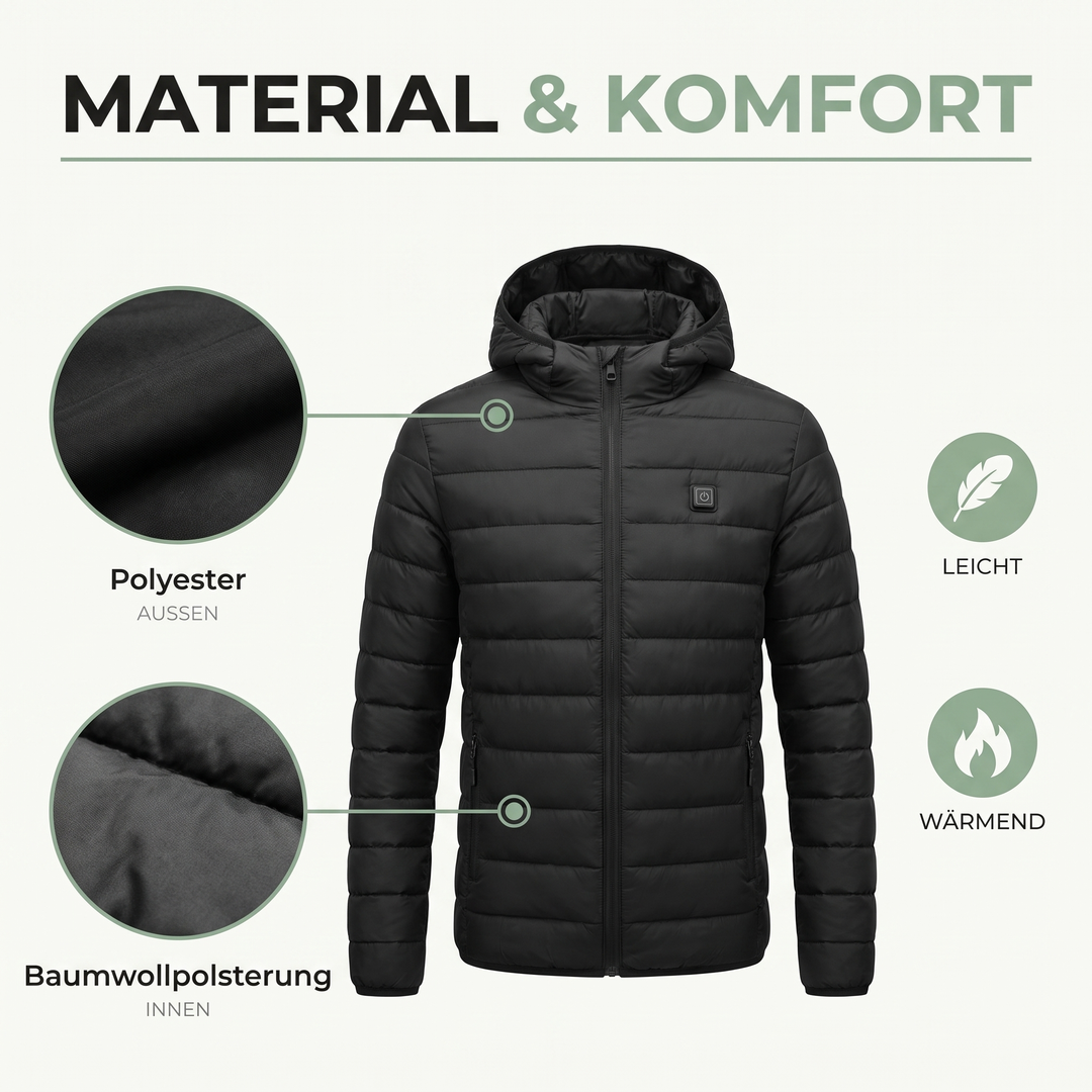 Beheizte Jacke – Material & Komfort