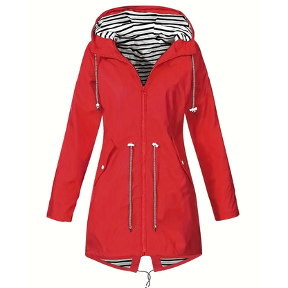 Regenmantel Damen Lang - Übergangsjacke mit Kapuze, bis 5XL
