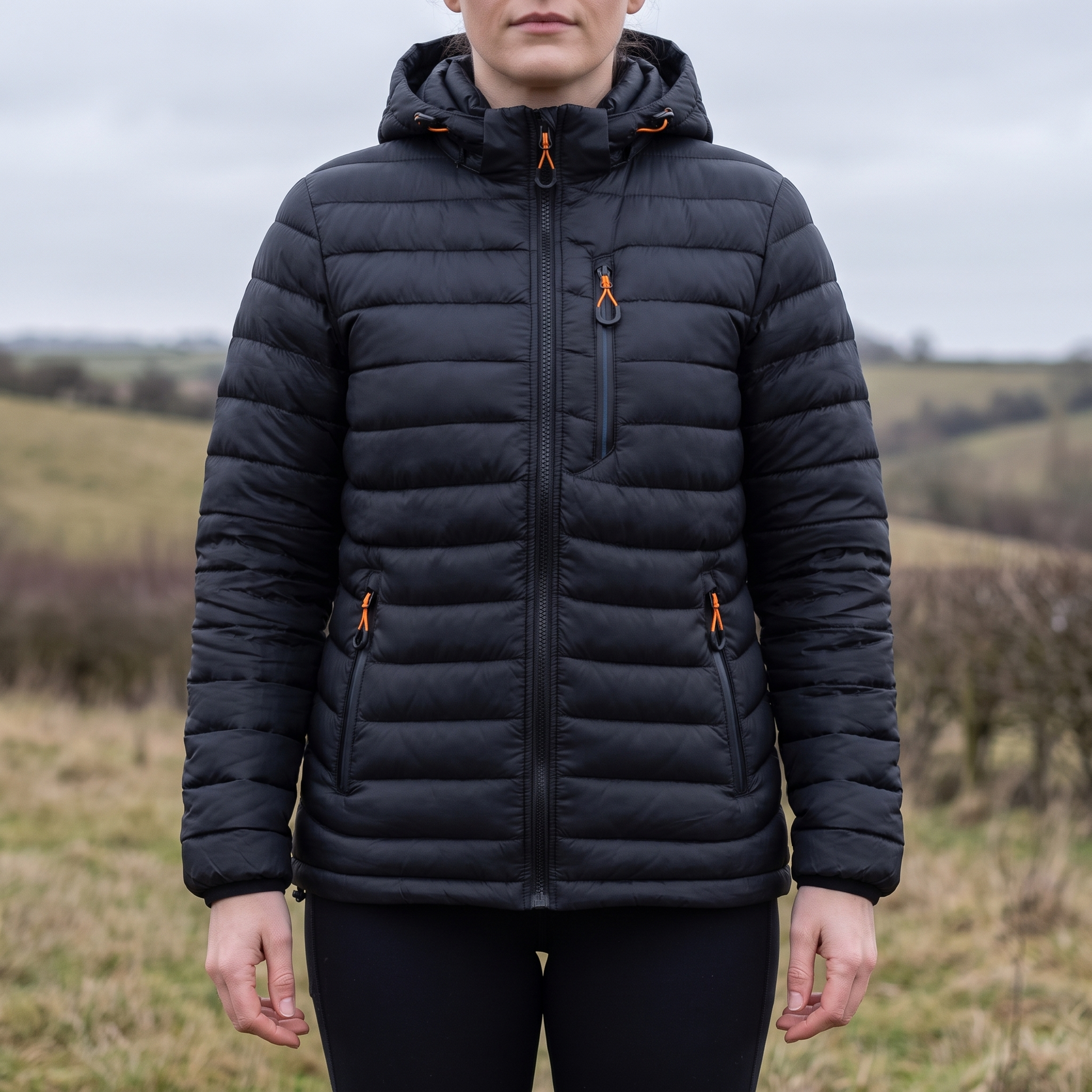 Übergangsjacke Herren - Leichte Steppjacke - Abnehmbare Kapuze