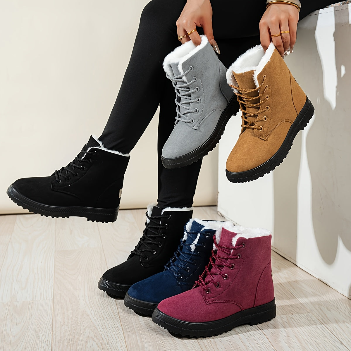 Winterstiefel Damen - gefüttert - mit Schnürung