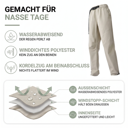 Wanderhose Damen - Wasserabweisend - Mit Gürtel und Saumkordel