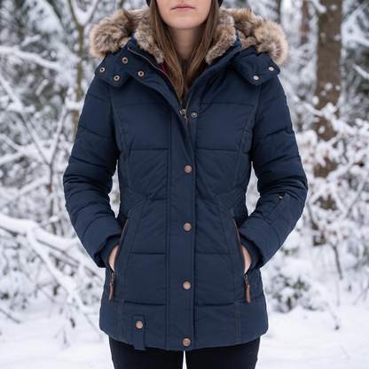 Winterjacke Damen - Steppjacke - abnehmbare Kapuze - taillierter Schnitt