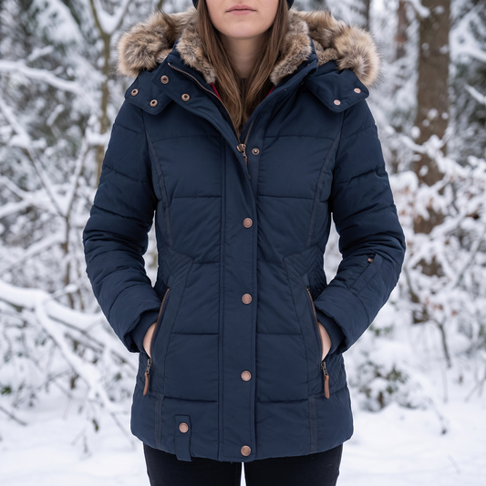 Winterjacke Damen - Steppjacke - abnehmbare Kapuze - taillierter Schnitt