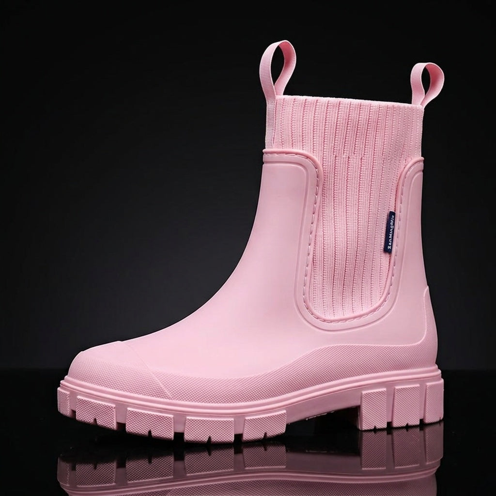 Gummistiefel Damen im Chelsea-Look - Wasserdicht - Rutschfeste Profilsohle