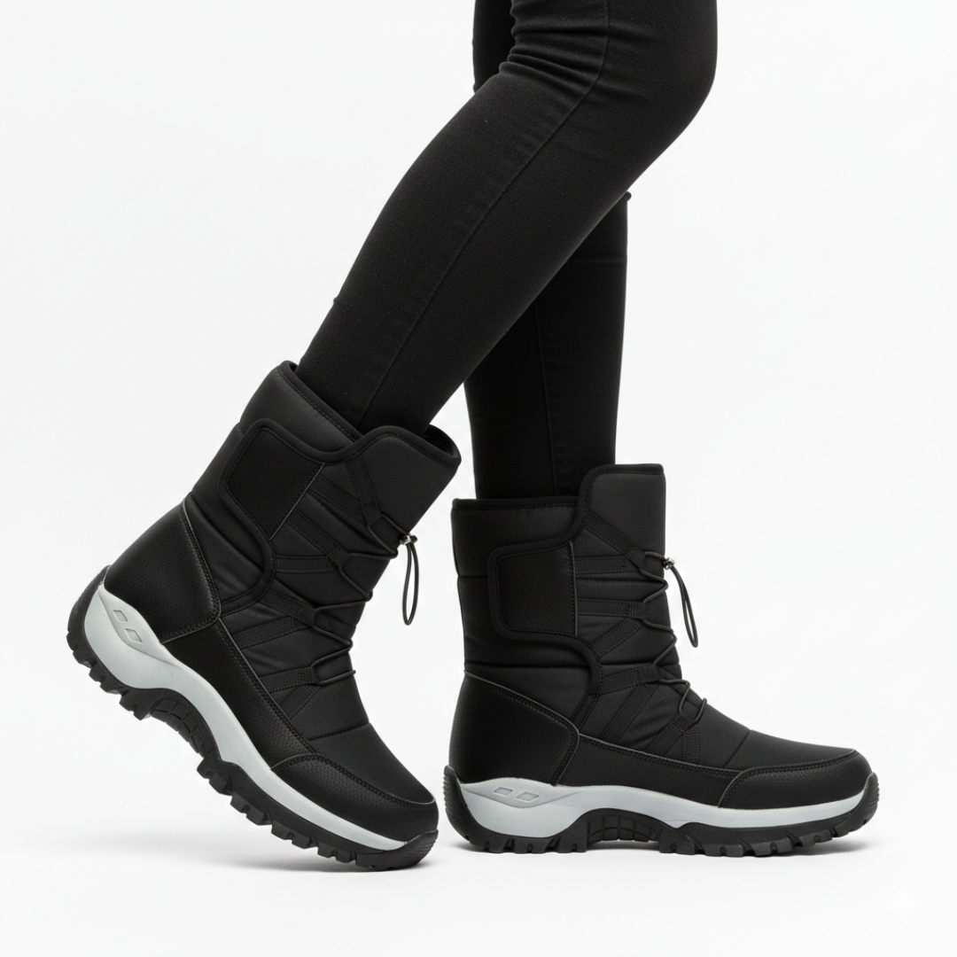 Winterstiefel Damen Wasserdicht mit Warmfutter Plateausohle