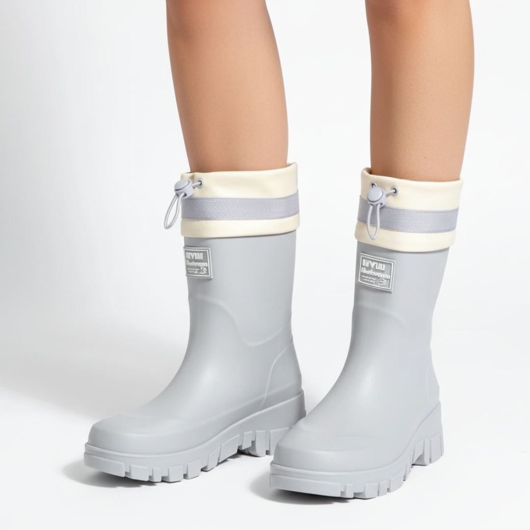Gummistiefel Damen halbhoch - Plateausohle - wasserdicht
