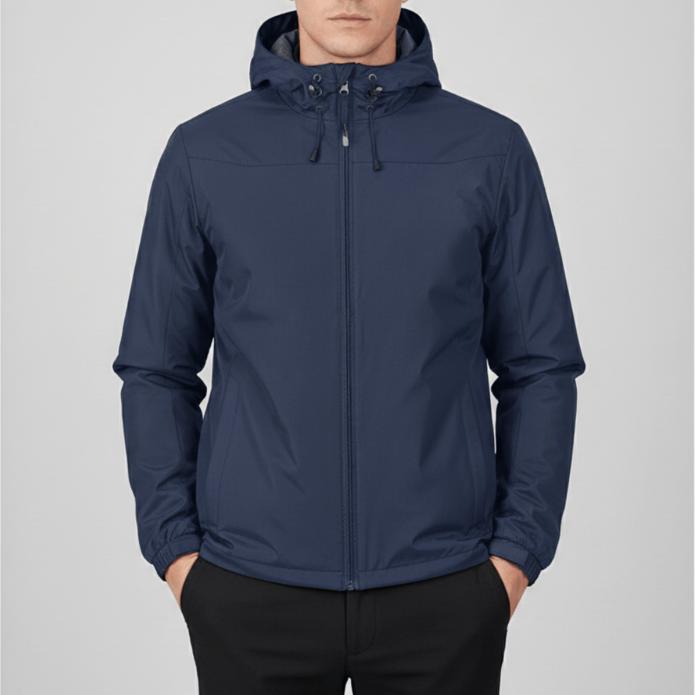 Wasserdichte Regenjacke für Herren und Damen mit verstellbarer Kapuze – Ansicht 7