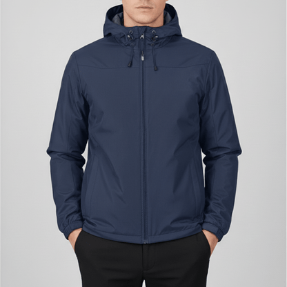 Wasserdichte Regenjacke für Herren und Damen mit verstellbarer Kapuze – Ansicht 7