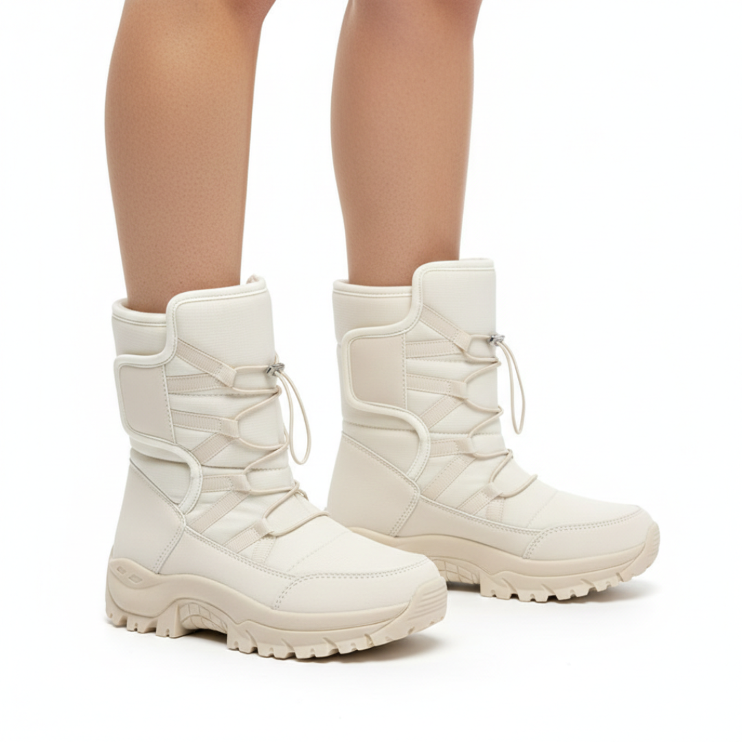 Winterstiefel Damen Wasserdicht mit Warmfutter Plateausohle