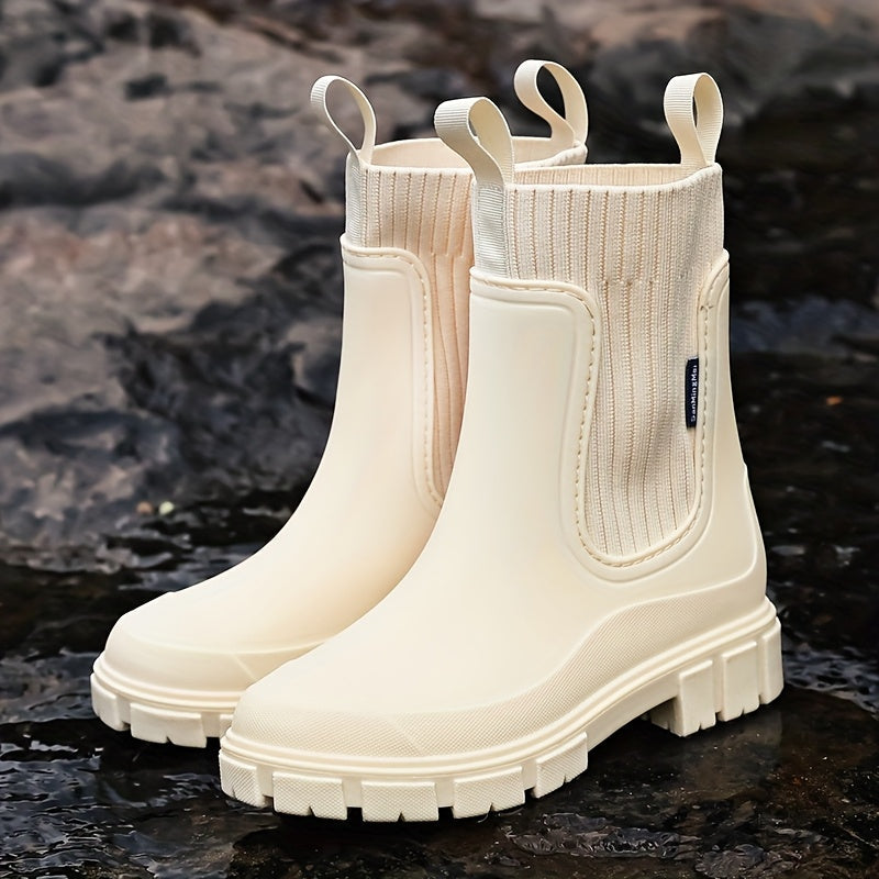 Gummistiefel Damen im Chelsea-Look - Wasserdicht - Rutschfeste Profilsohle
