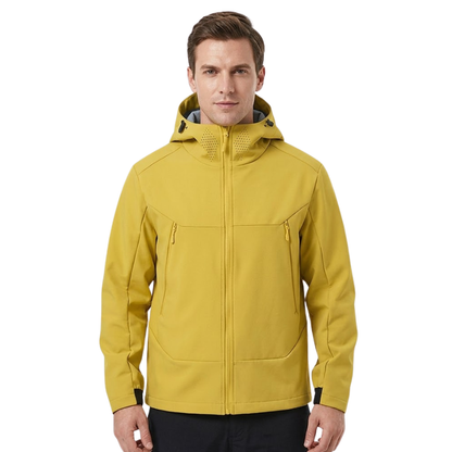 Softshelljacke Herren - Fleecefutter - Kapuze & Belüftung